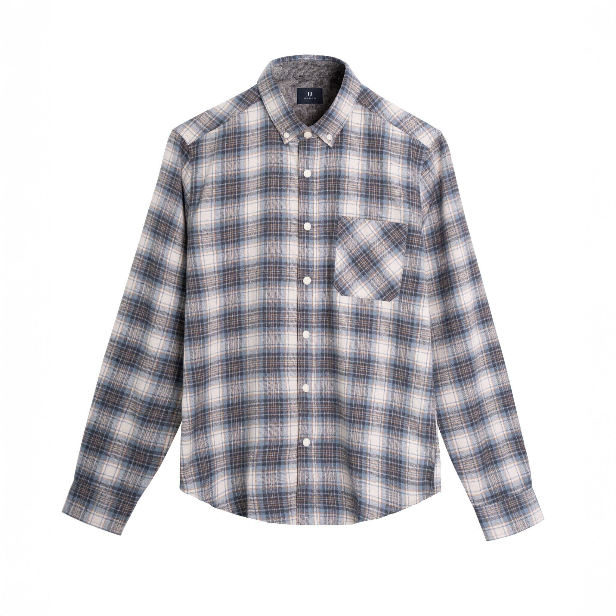 Áo Sơ Mi Dạ Dài Tay Kẻ Túi Ngực Urban 1299 - NO.4 - S