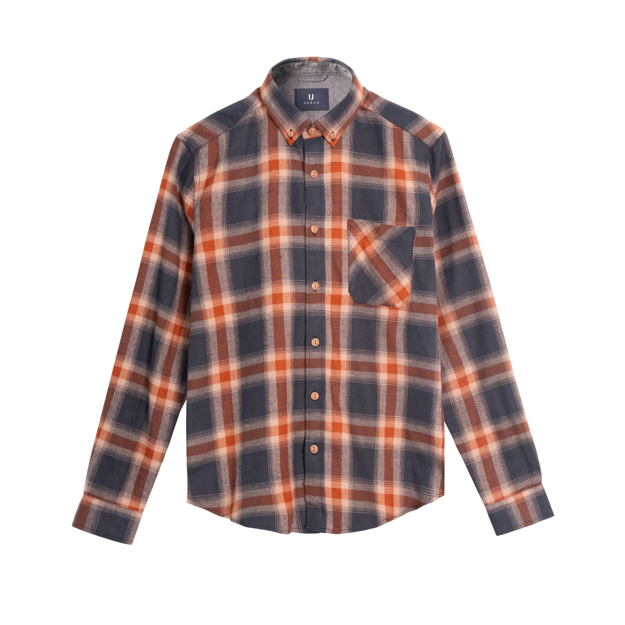 Áo Sơ Mi Dạ Dài Tay Kẻ Túi Ngực Urban 1299 - NO.15 - S