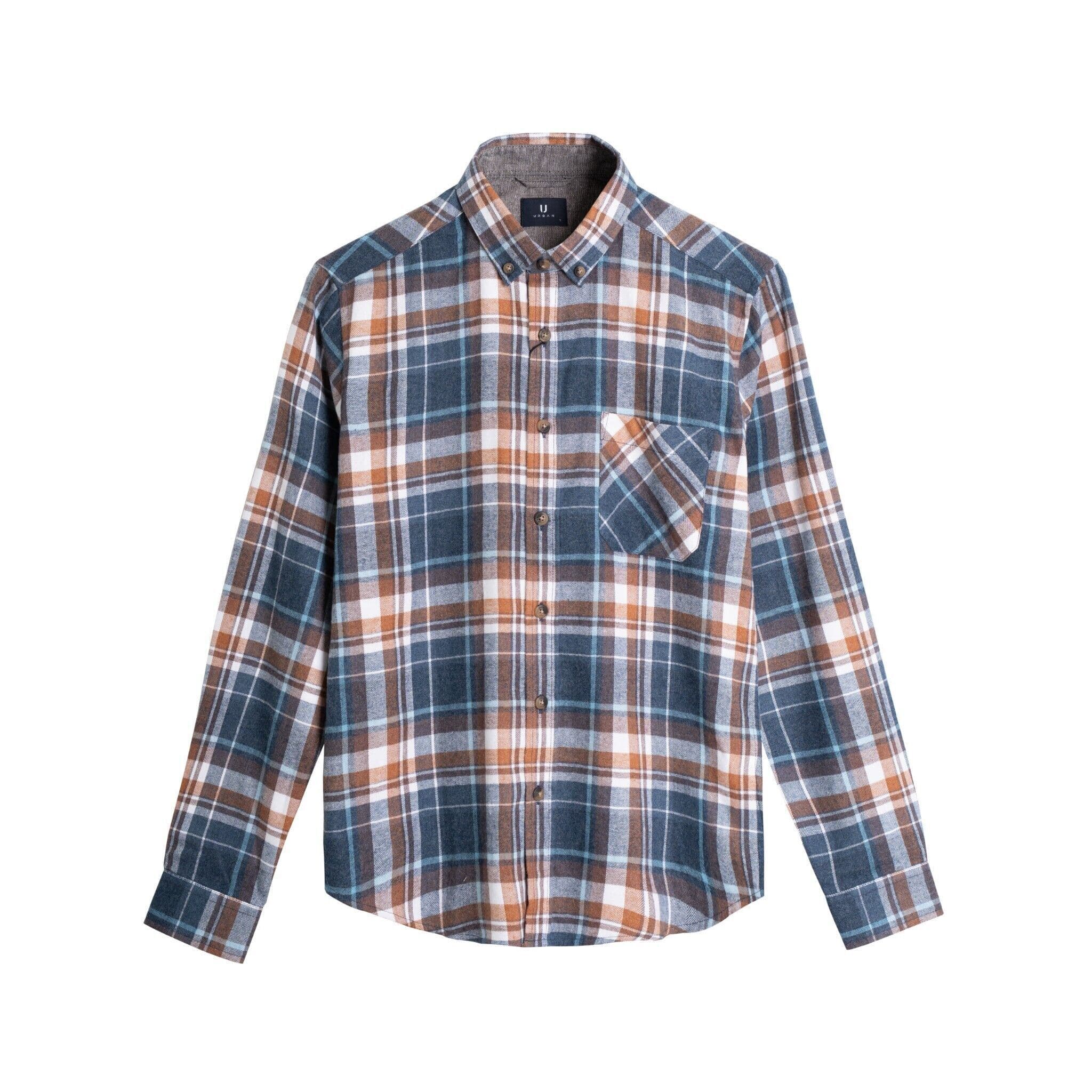 Áo Sơ Mi Dạ Dài Tay Kẻ Túi Ngực Urban 1299 - NO.7 - S
