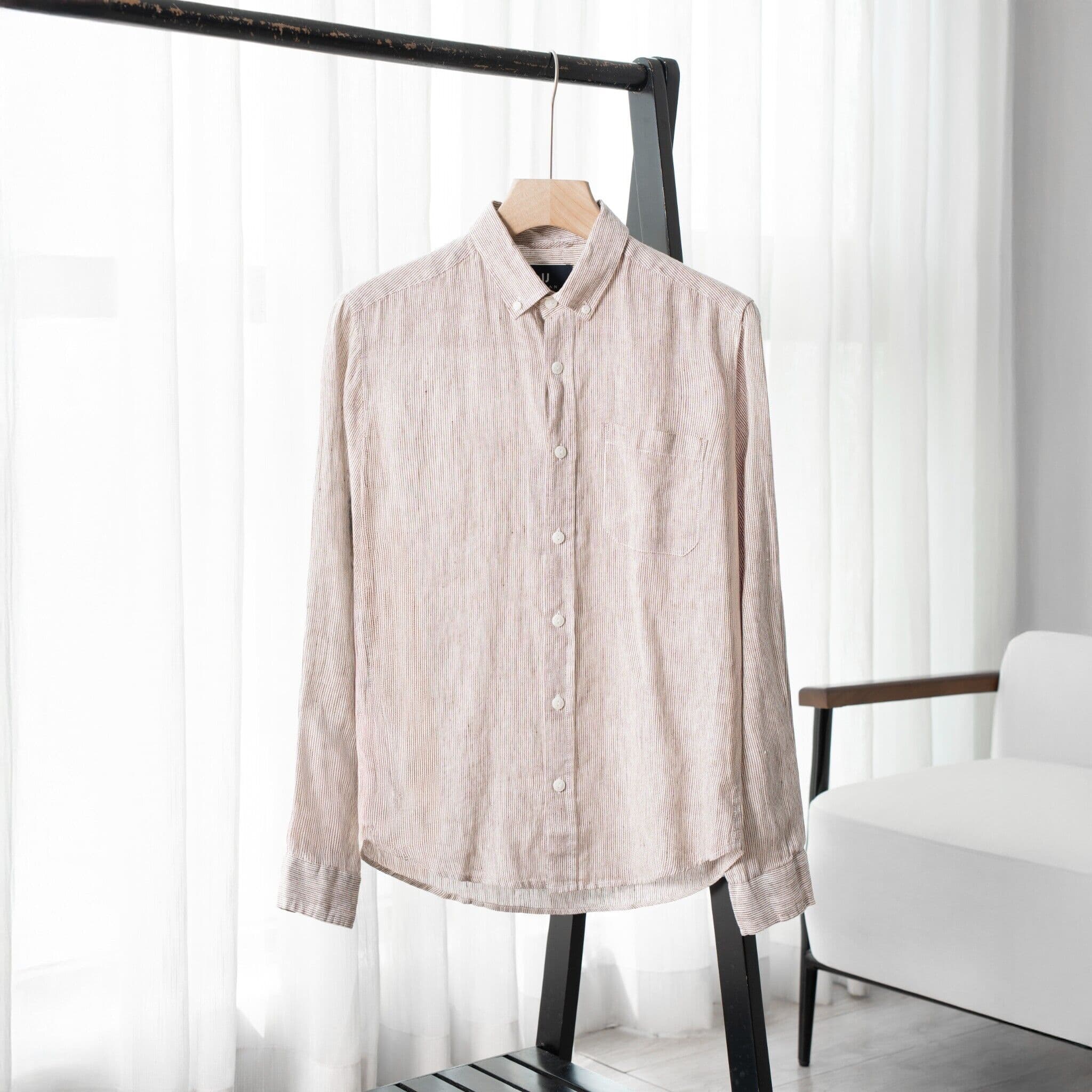 Áo Sơ Mi Kẻ Dài Tay Linen Urban 1023 - NO.5 - S