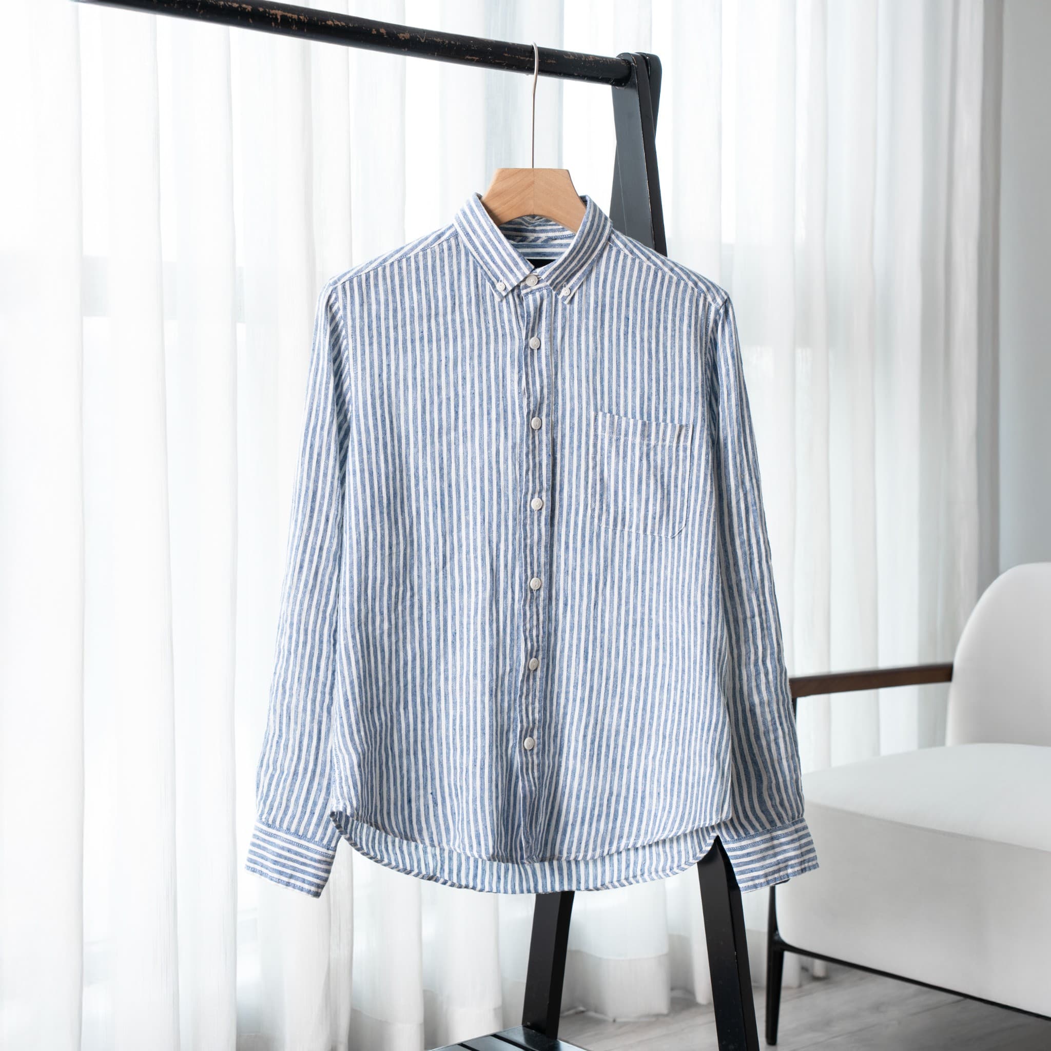 Áo Sơ Mi Kẻ Dài Tay Linen Urban 1023 - NO.3 - S