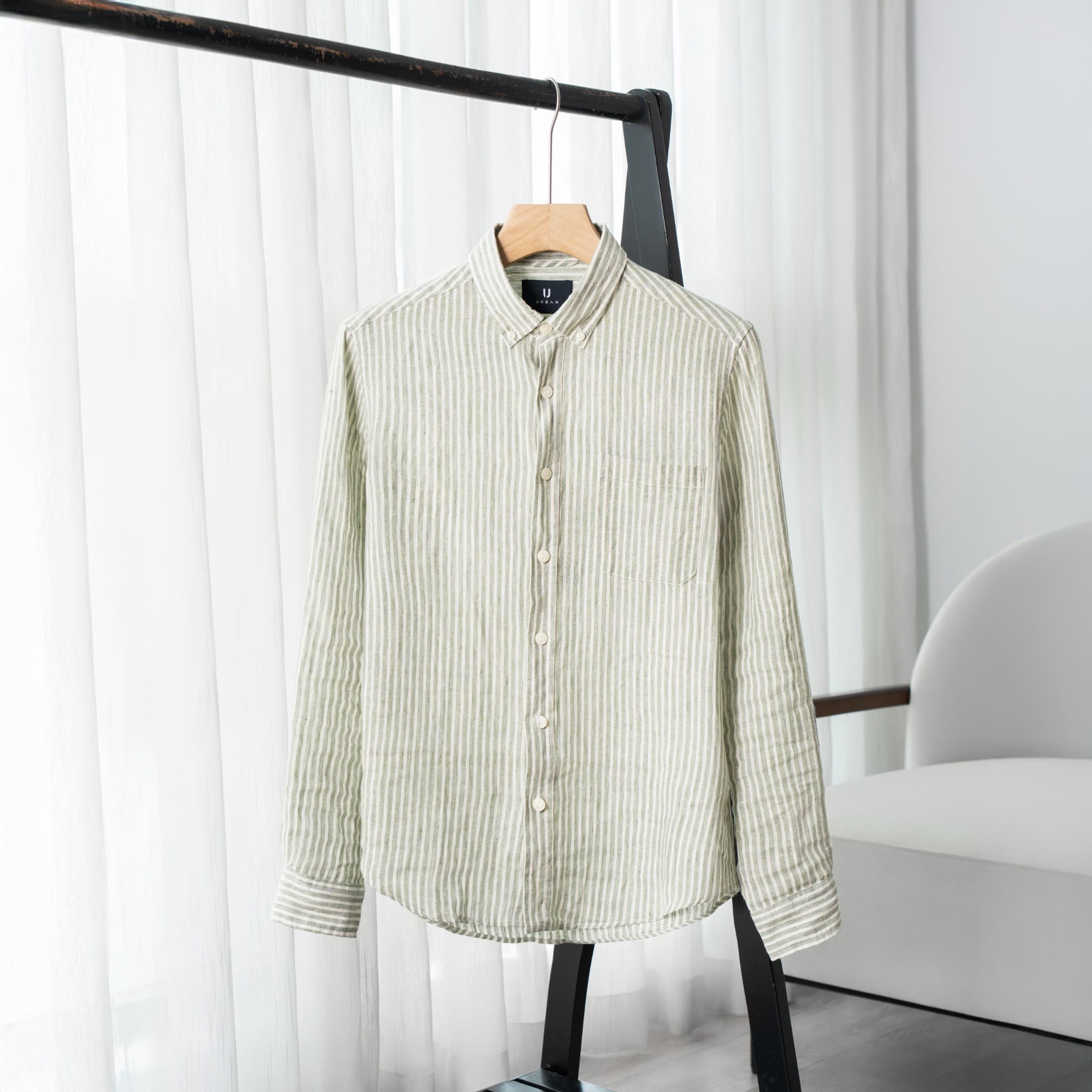 Áo Sơ Mi Kẻ Dài Tay Linen Urban 1023 - NO.2 - S