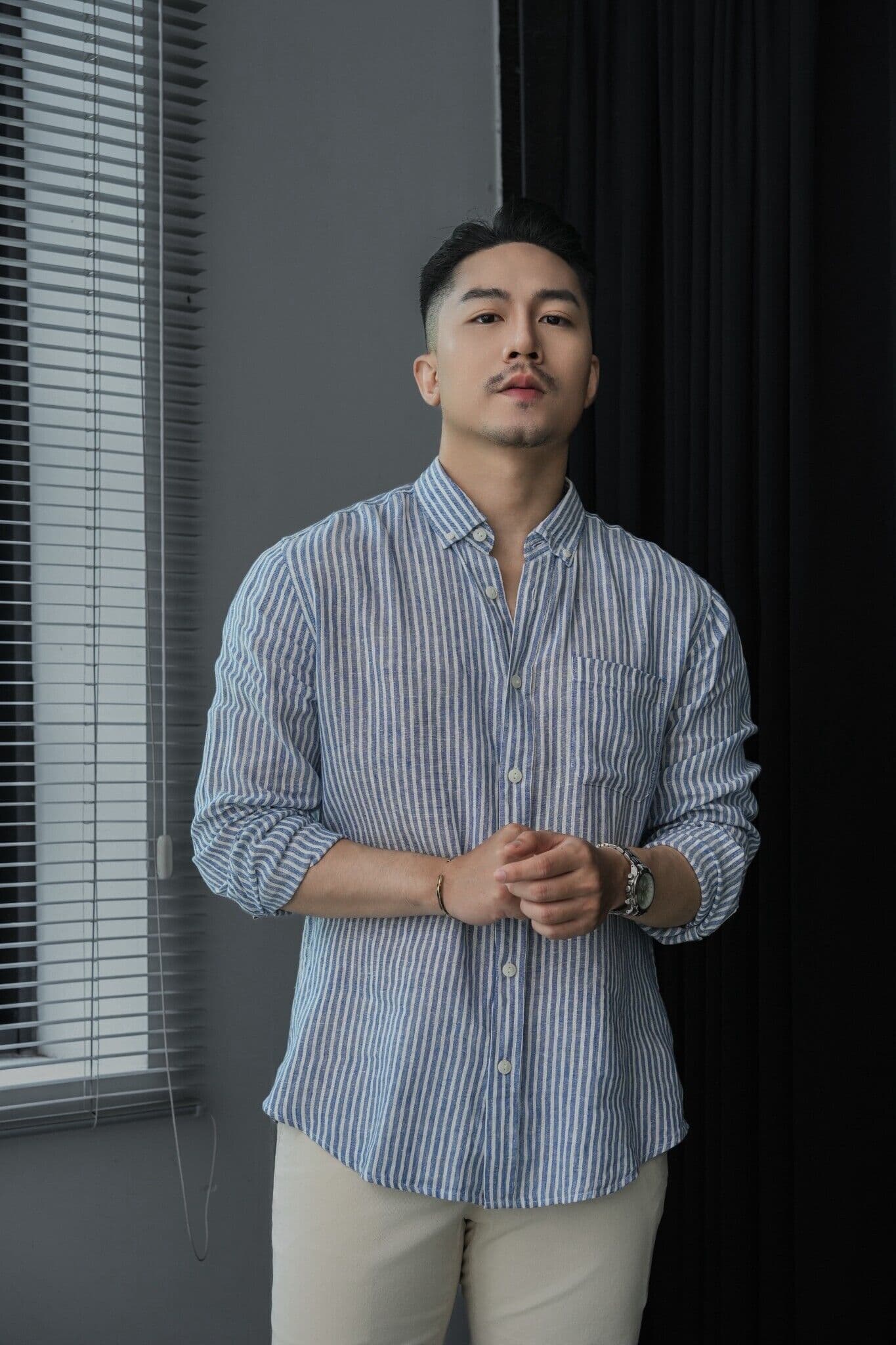 Áo Sơ Mi Kẻ Dài Tay Linen Urban 1023