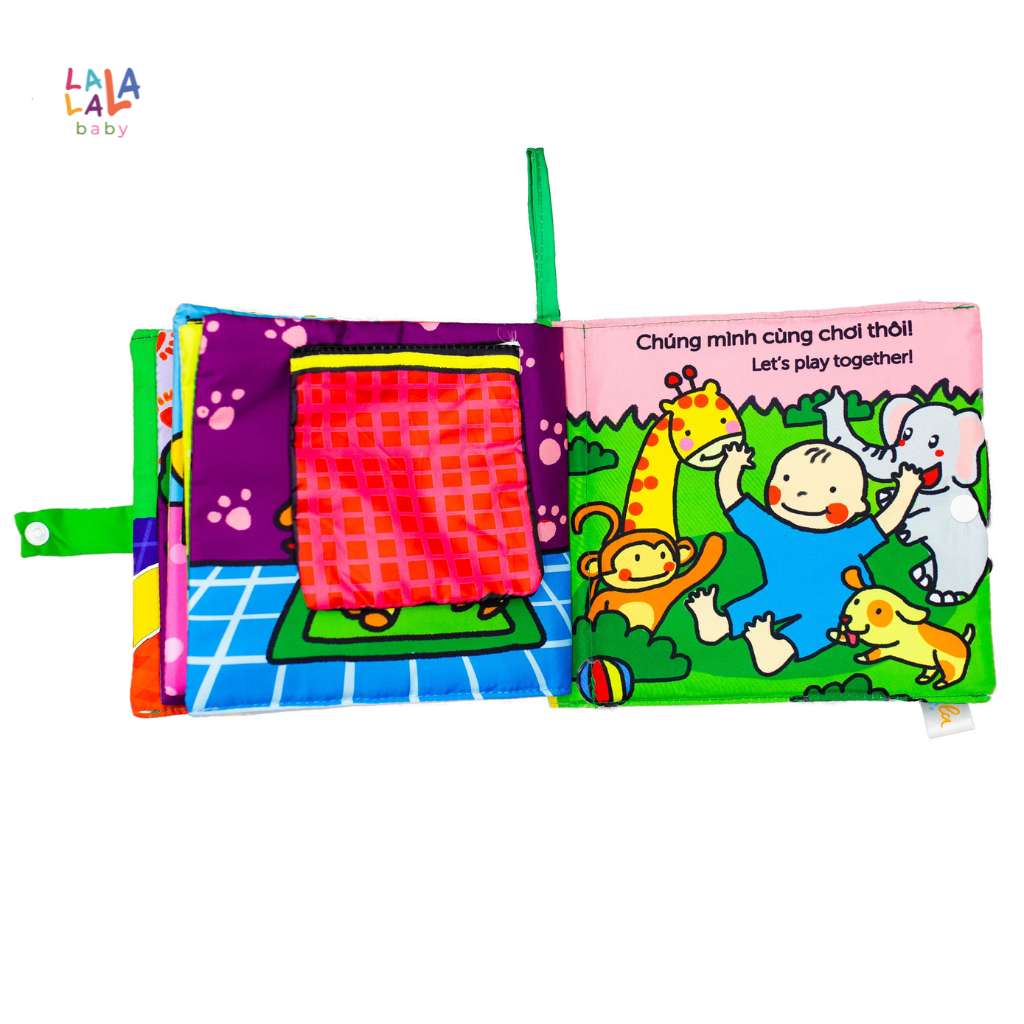 Sách vải đa tương tác Lalala Baby nhiều chủ đề, kích thước lớn 18x18cm