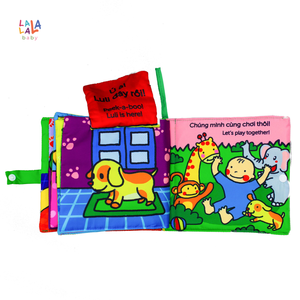 Sách vải đa tương tác Lalala Baby nhiều chủ đề, kích thước lớn 18x18cm
