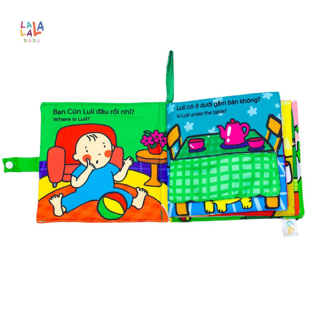 Sách vải đa tương tác Lalala Baby nhiều chủ đề, kích thước lớn 18x18cm