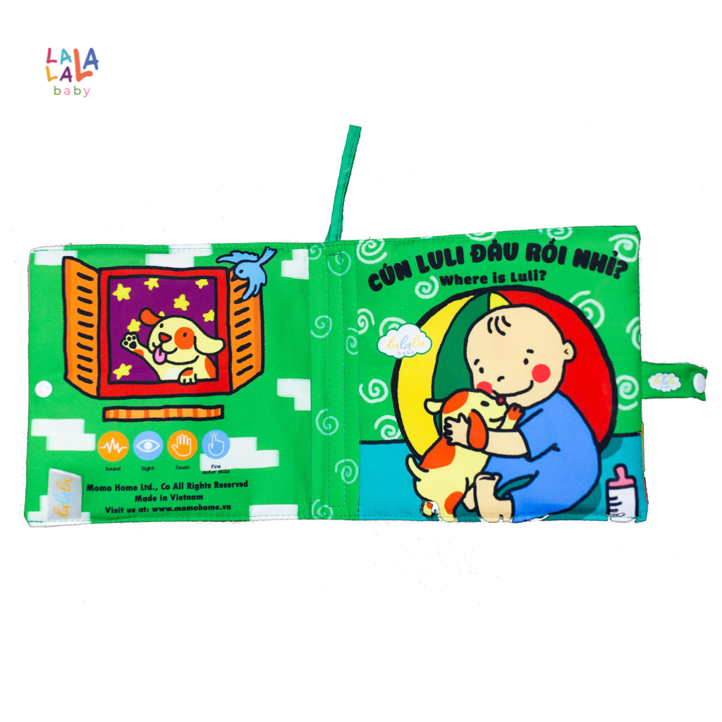 Sách vải đa tương tác Lalala Baby nhiều chủ đề, kích thước lớn 18x18cm