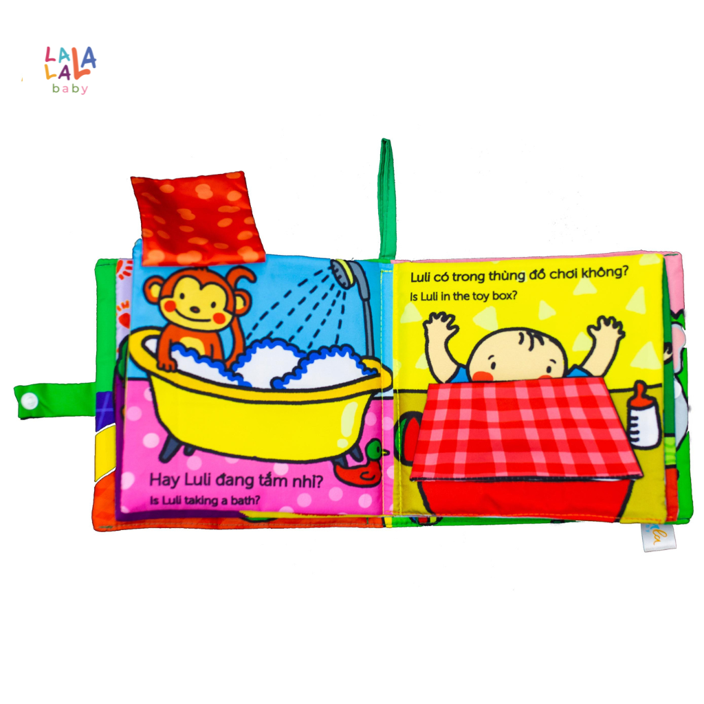 Sách vải đa tương tác Lalala Baby nhiều chủ đề, kích thước lớn 18x18cm
