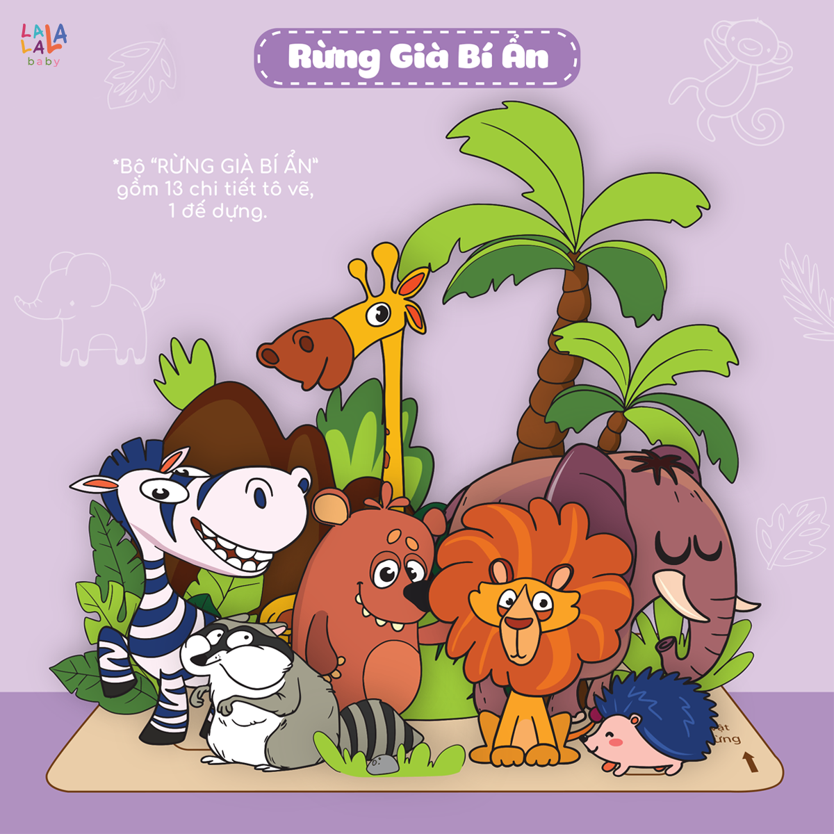 Tranh tô màu gỗ kèm bút màu Lalala baby Paint Play