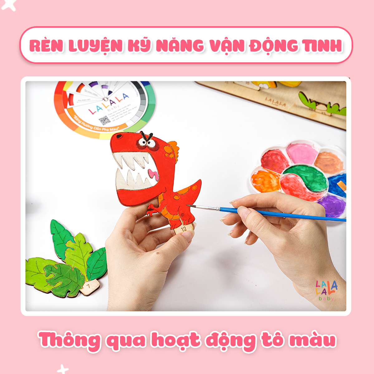 Tranh tô màu gỗ kèm bút màu Lalala baby Paint Play