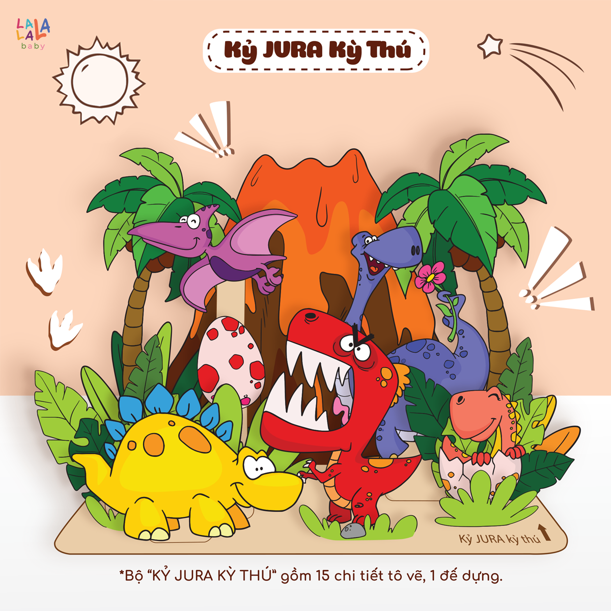 Tranh tô màu gỗ kèm bút màu Lalala baby Paint Play