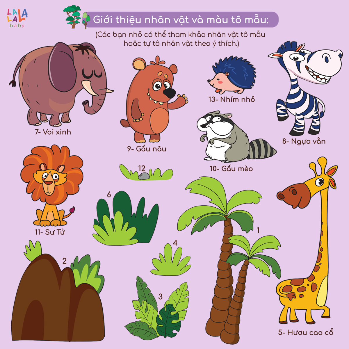 Tranh tô màu gỗ kèm bút màu Lalala baby Paint Play