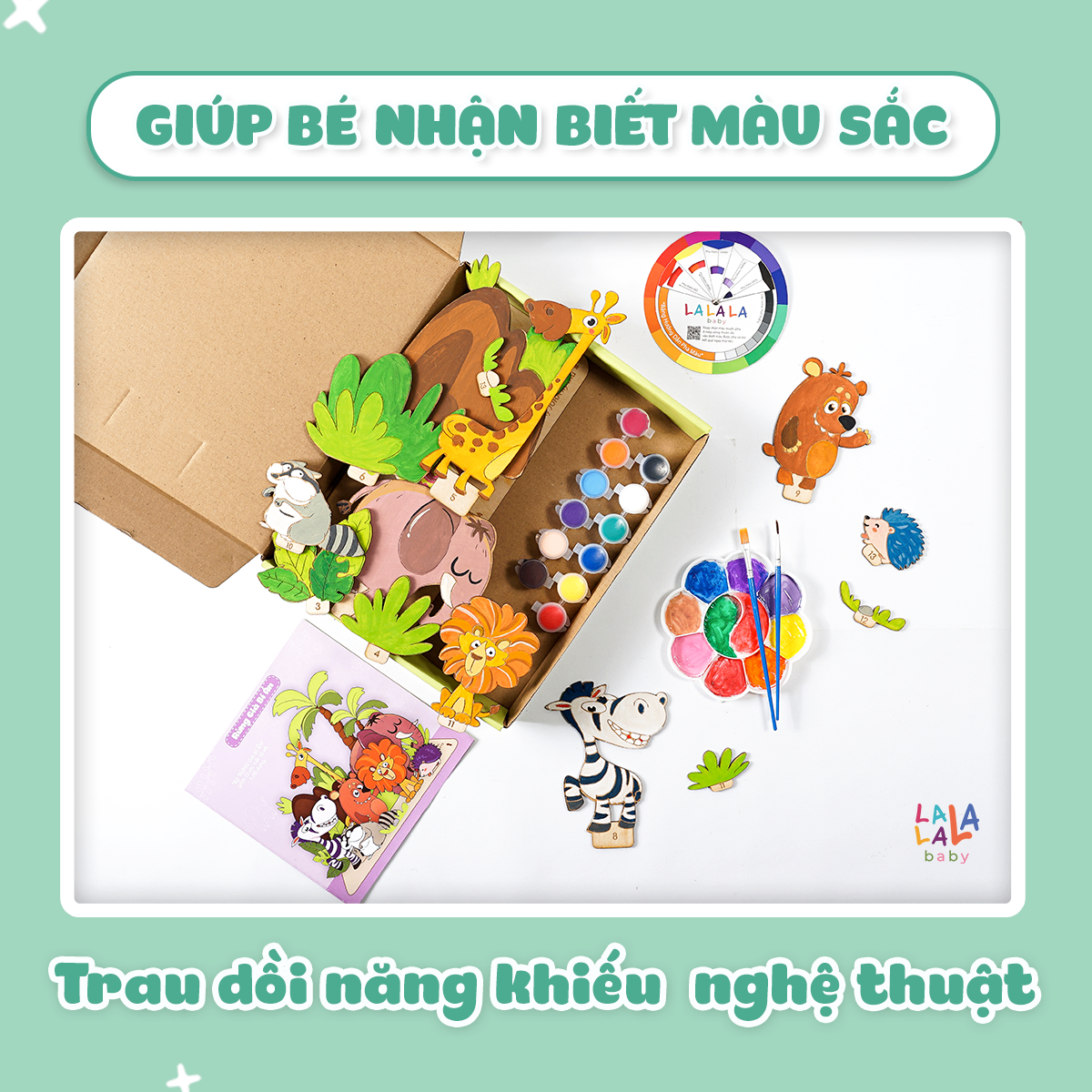 Tranh tô màu gỗ kèm bút màu Lalala baby Paint Play