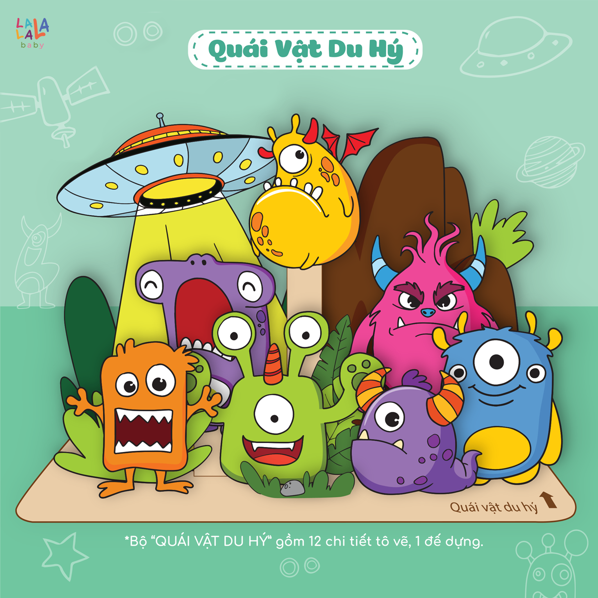 Tranh tô màu gỗ kèm bút màu Lalala baby Paint Play