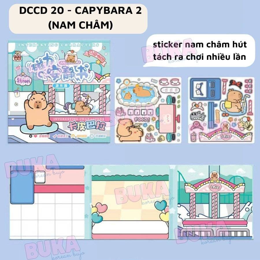 Sách dán nam châm Sanrio 18x18 - Capybara 02