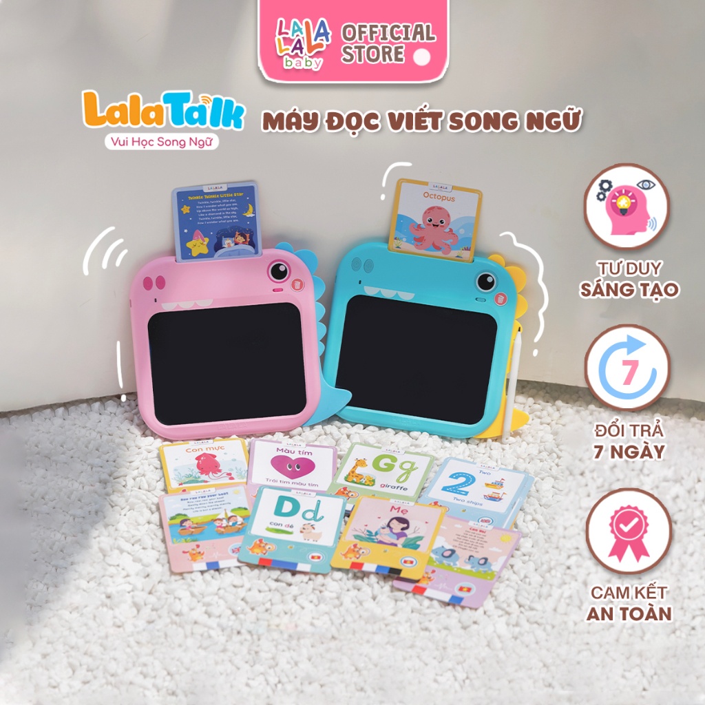 Máy đọc viết Lalatalk máy đọc thẻ song ngữ kết hợp bảng viết tự xóa thông minh Lalala baby