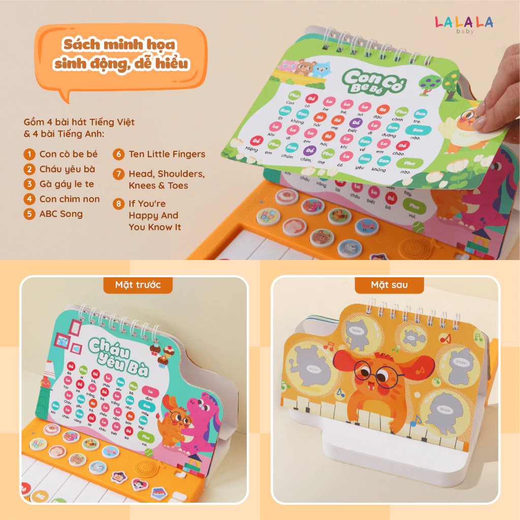 Đồ chơi âm nhạc sách đàn Lala piano