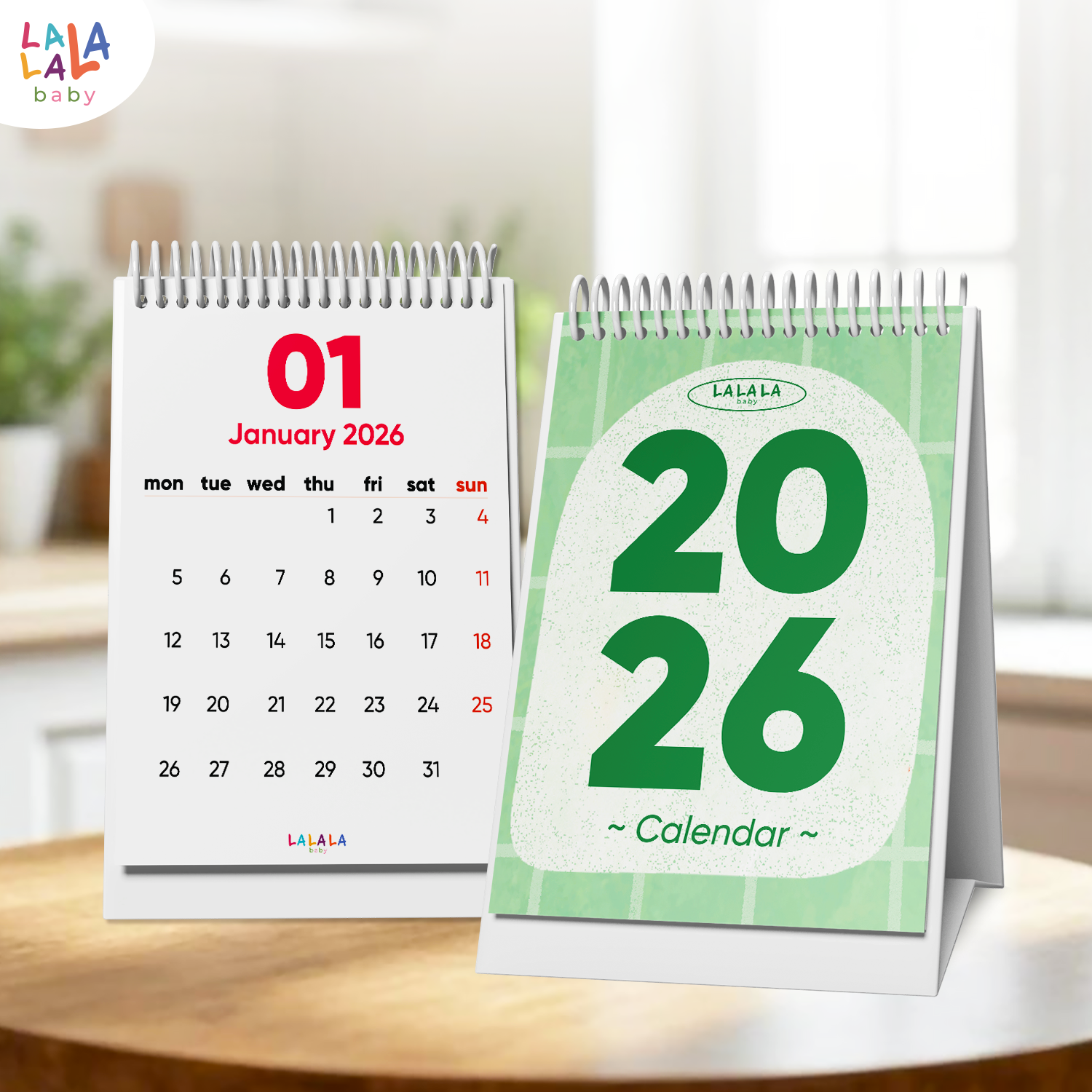 Lịch để bàn 2026 có lịch âm mini kèm ghi chú cute Calendar nhiều mẫu Lalala Baby