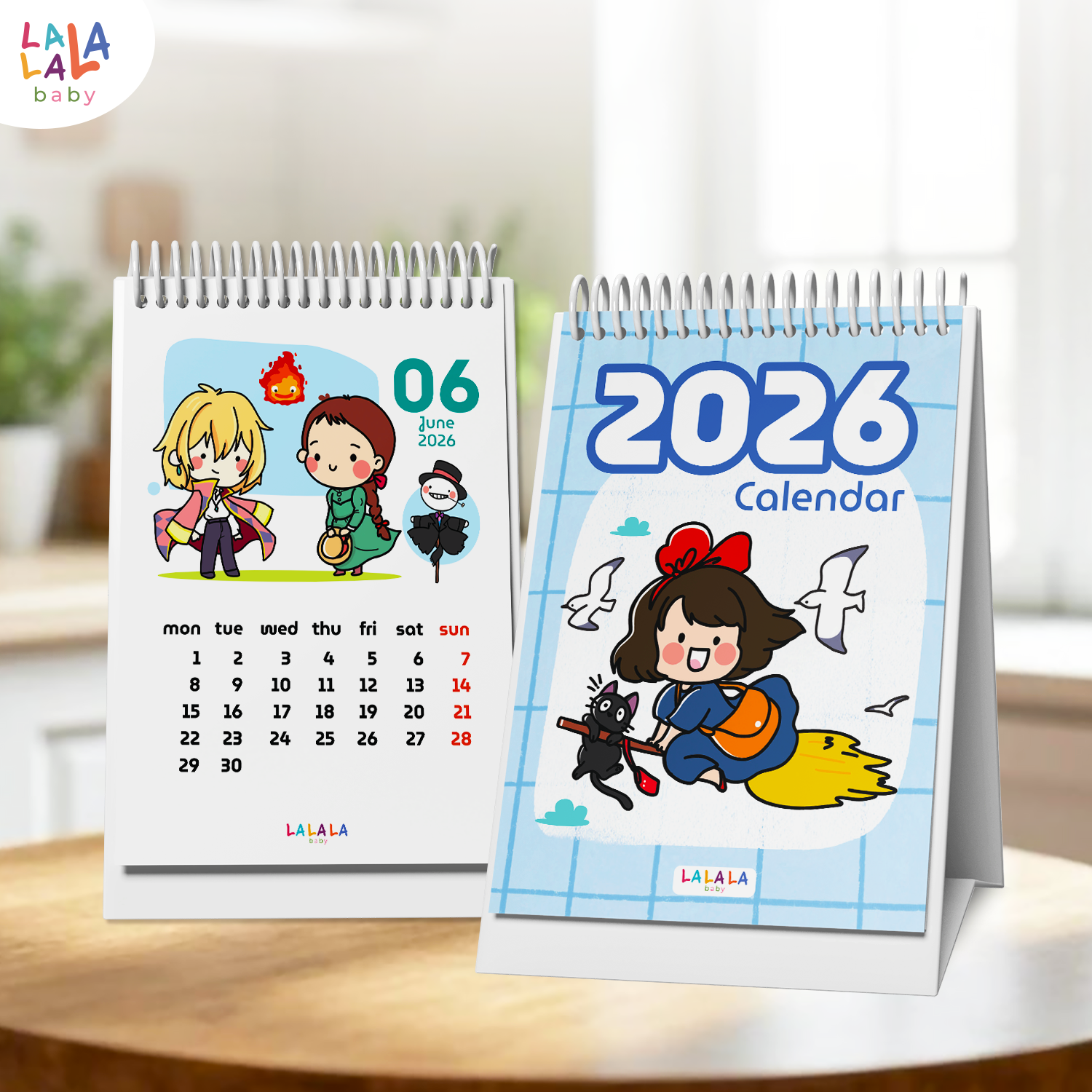 Lịch để bàn 2026 có lịch âm mini kèm ghi chú cute Calendar nhiều mẫu Lalala Baby