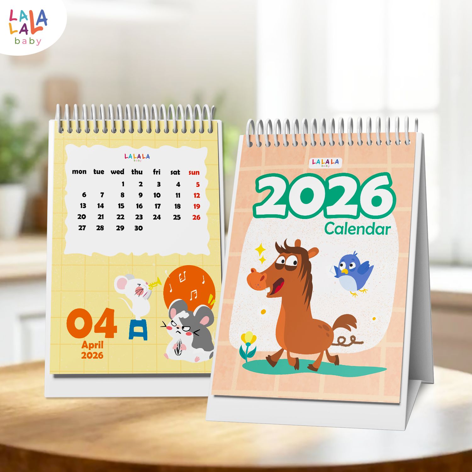 Lịch để bàn 2026 có lịch âm mini kèm ghi chú cute Calendar nhiều mẫu Lalala Baby