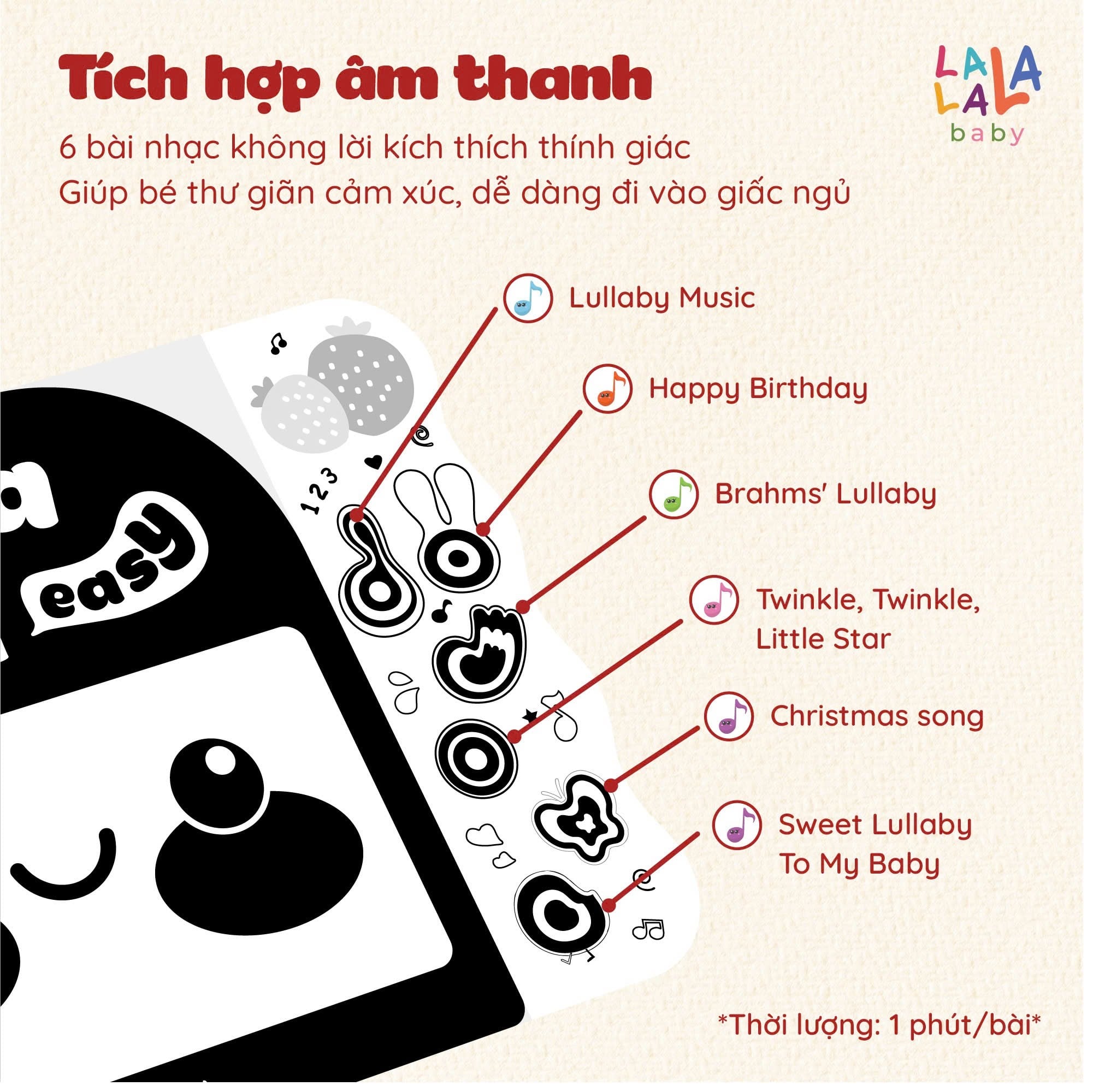 Phân loại 3: Sách âm thanh Lalala baby Lalalook easy 18x23 cm