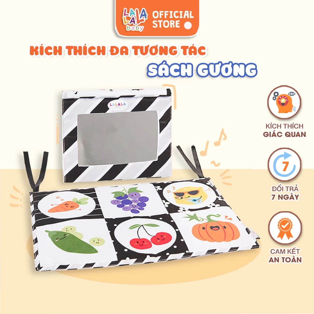 Tranh vải tummy time kích thích đa giác quan, phát triển trí não cho bé sơ sinh Lalala Baby