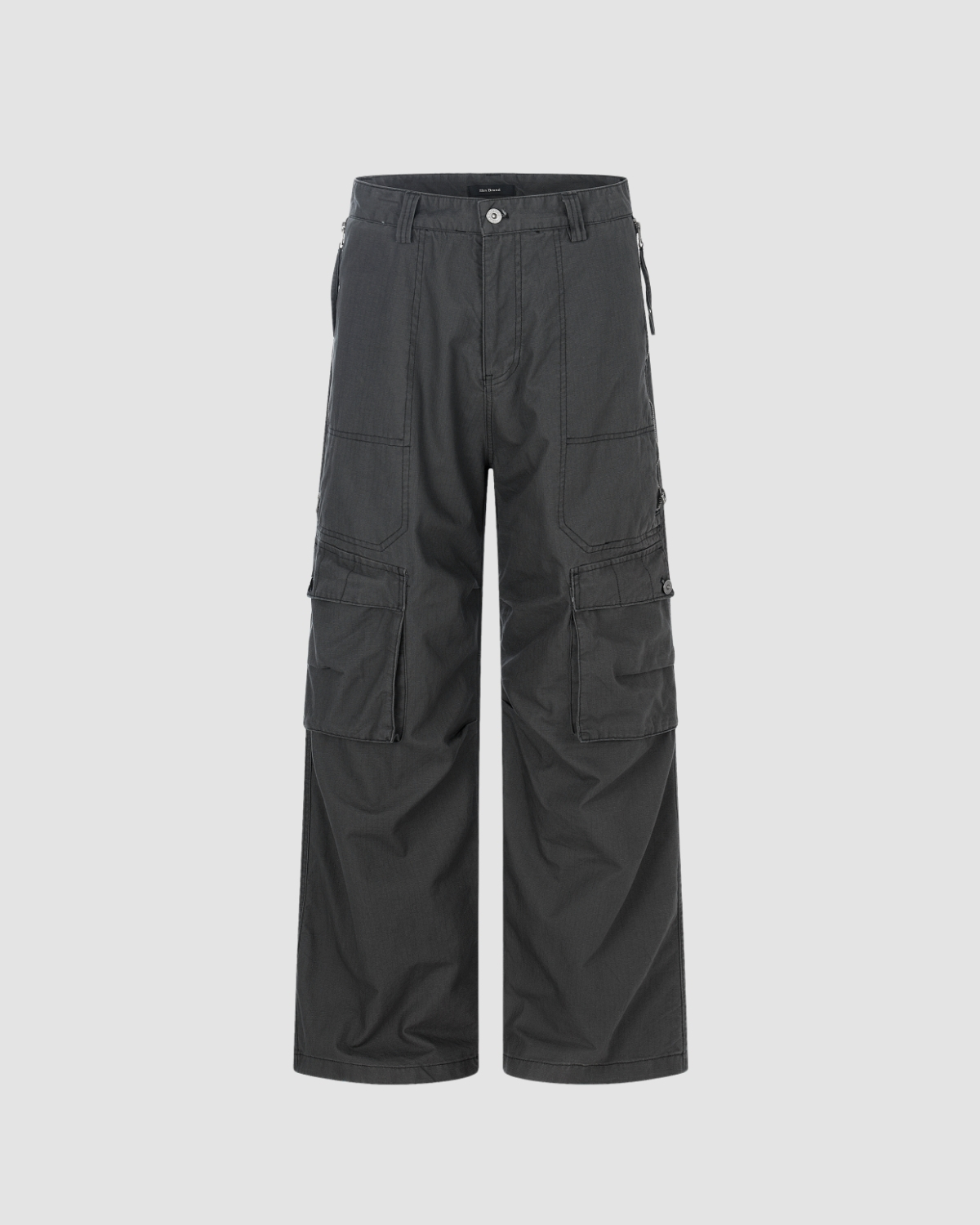 Selected Grey Size-zip Cargo Pants