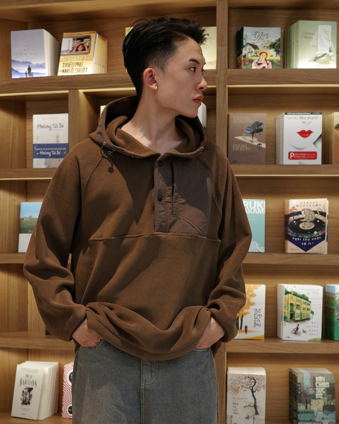 Selected Brown Nader Fleece Sweatshirt