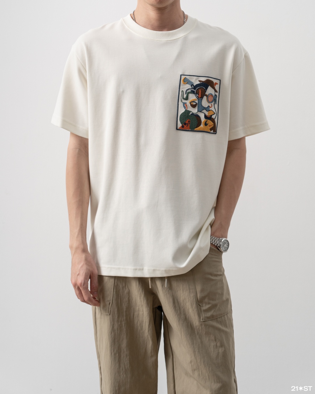 Selected White Pikasso T-shirt