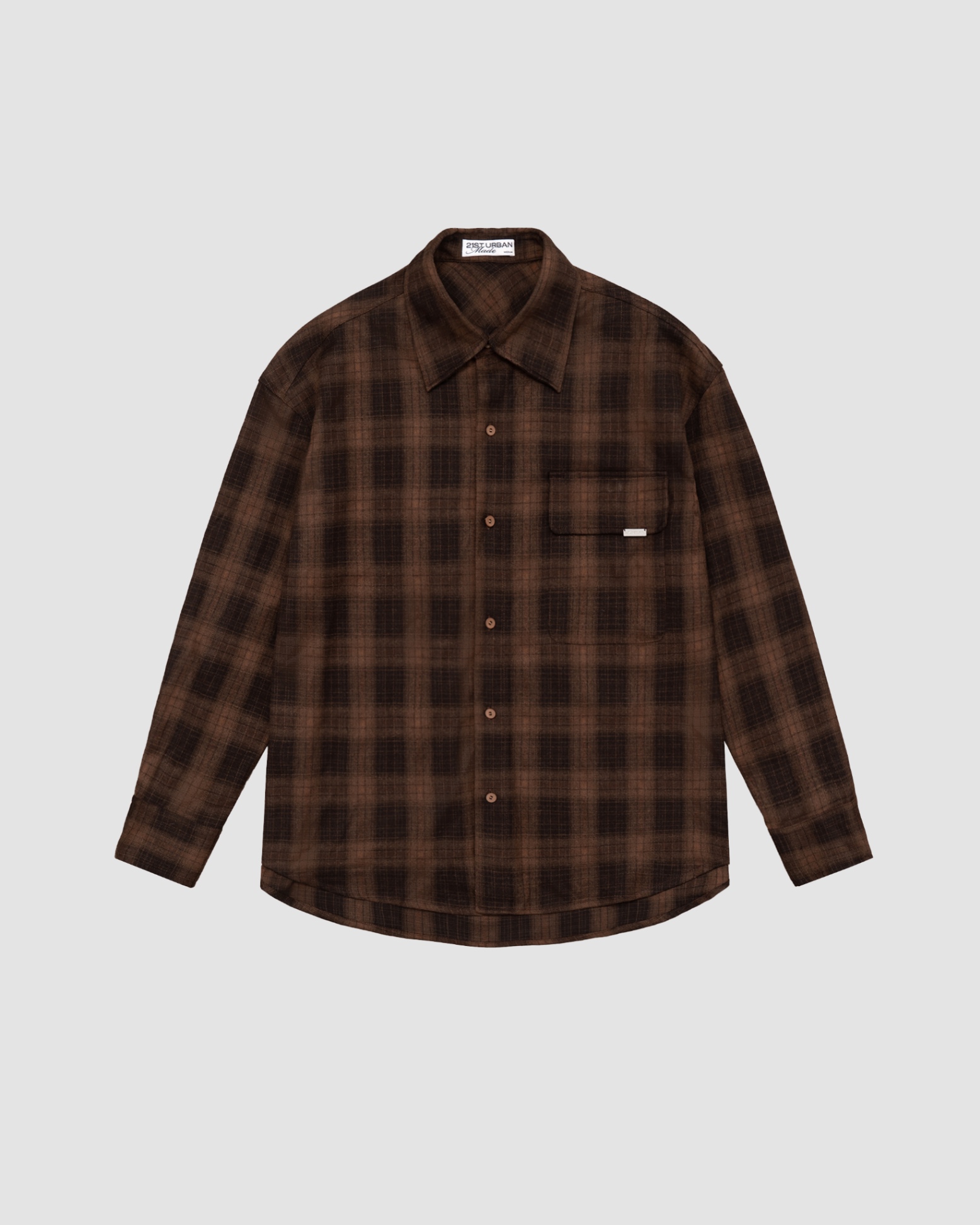 21ST URBAN Brown Dupont Flannel Shirt