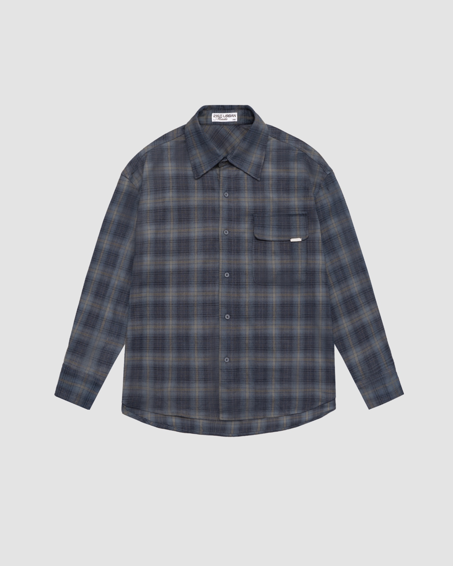 21ST URBAN Blue Dupont Flannel Shirt