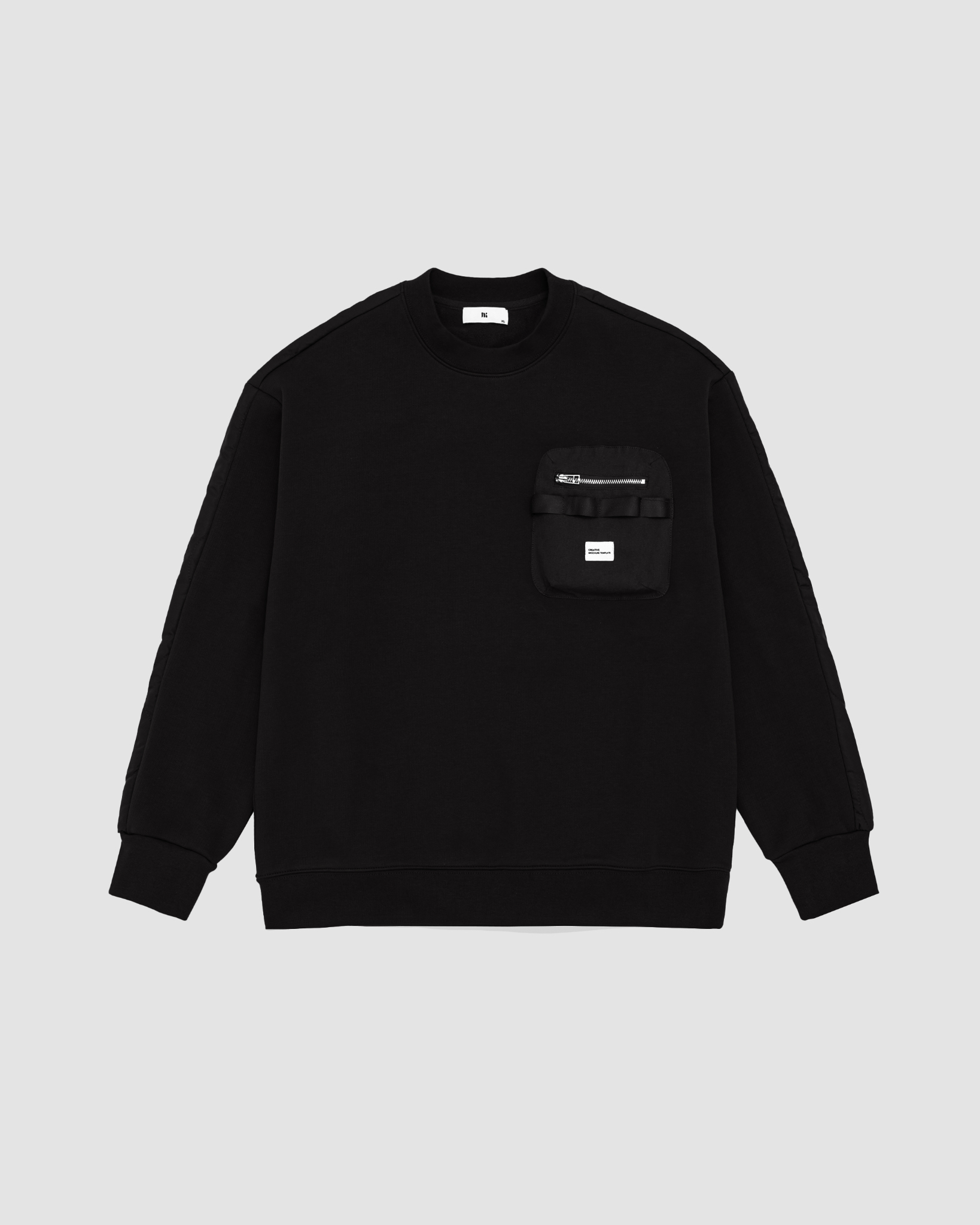 KANONG B5338 Black Half-patched Sweatshirt