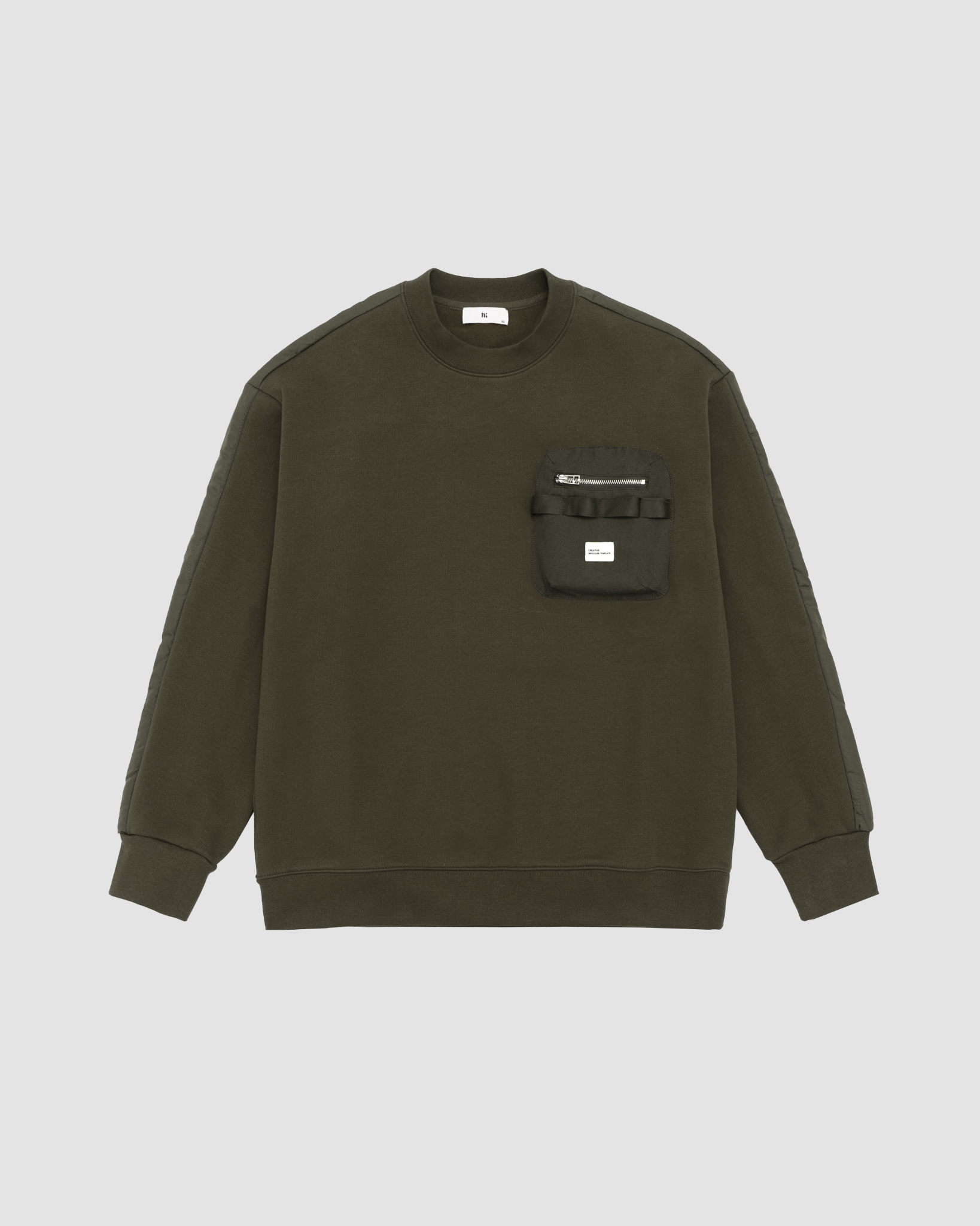 KANONG B5338 Green Half-patched Sweatshirt