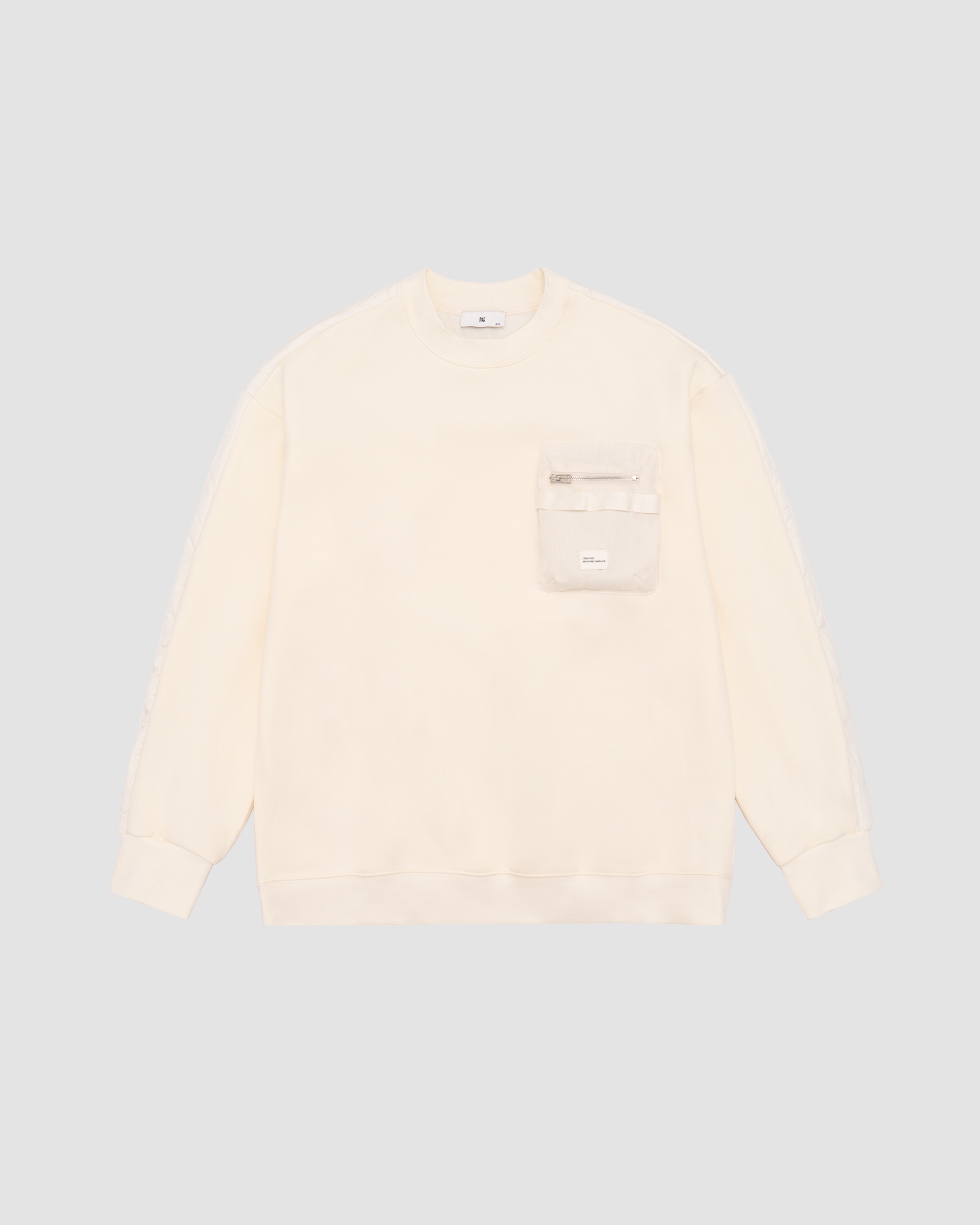 KANONG B5338 White Half-patched Sweatshirt