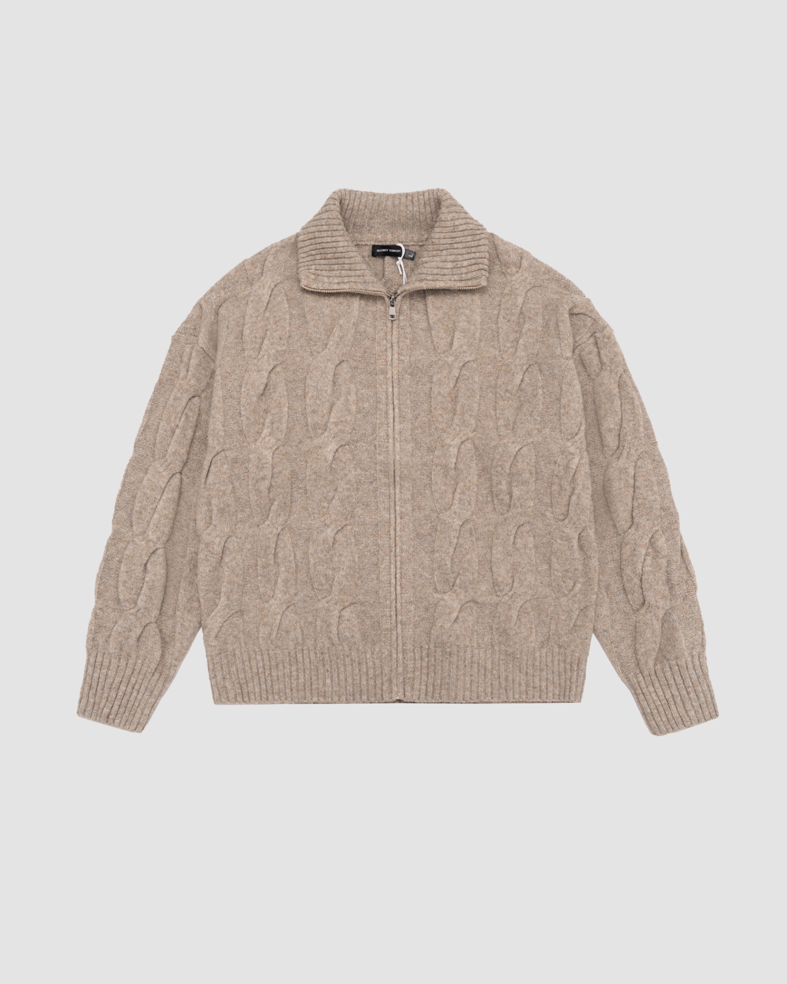 Selected Biege Rope Knit Jacket