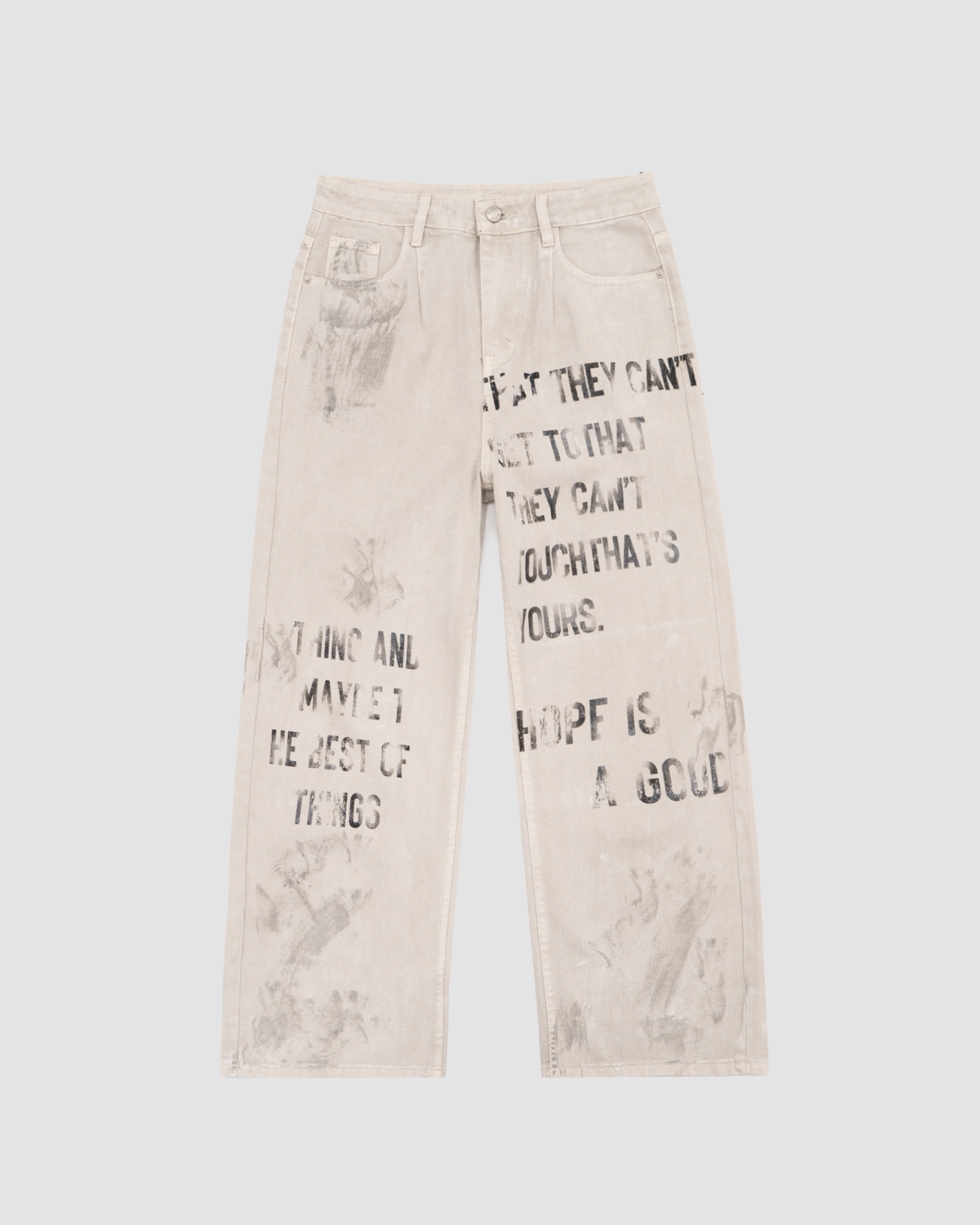 Selected Graphic Quotes Wide Jeans