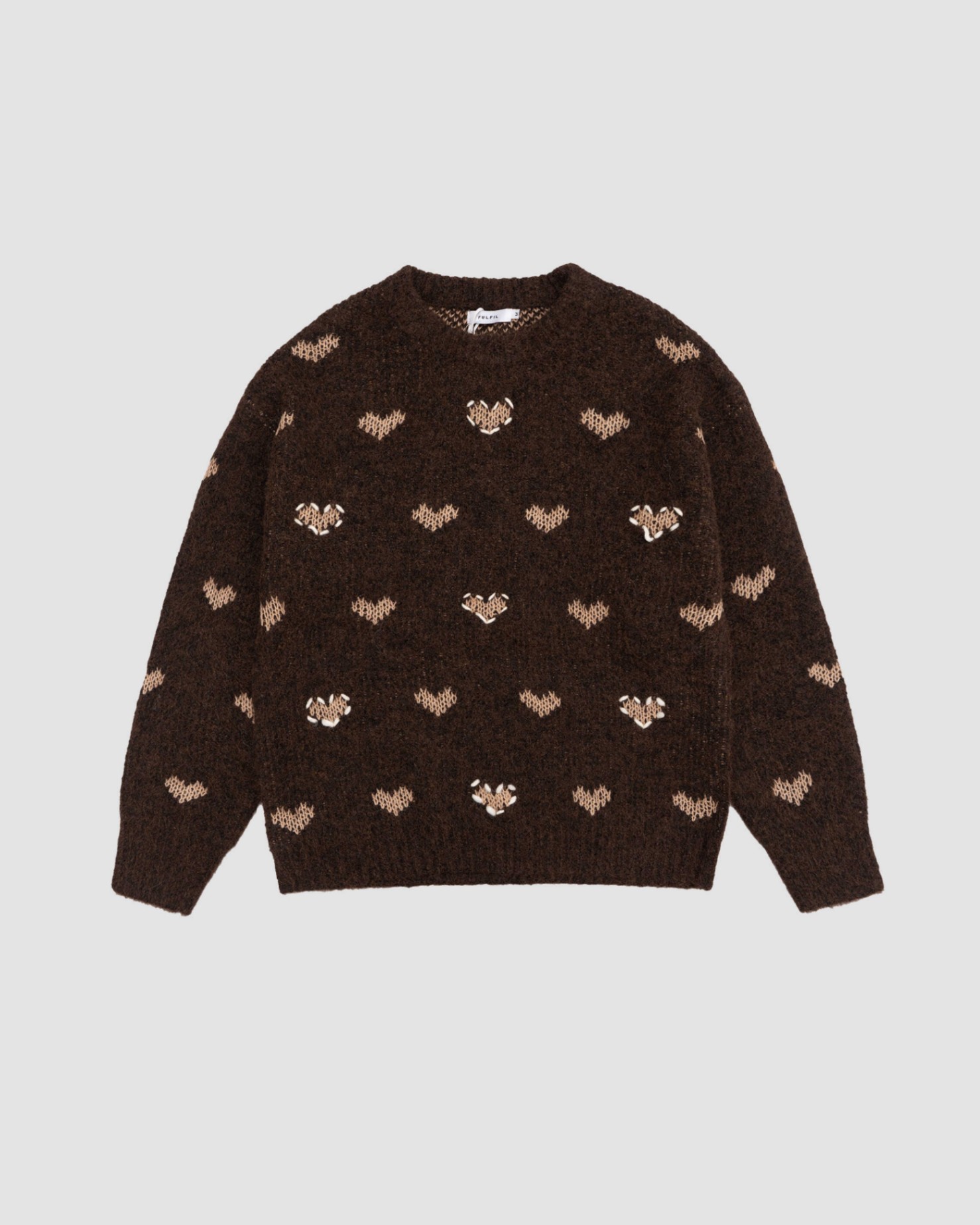 Selected Brown Heart Crewneck