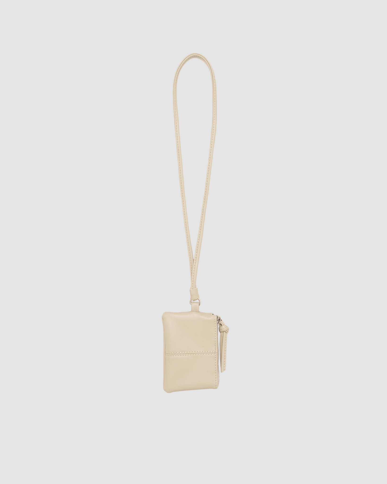Selected Beige Wallet Lanyard Pouch