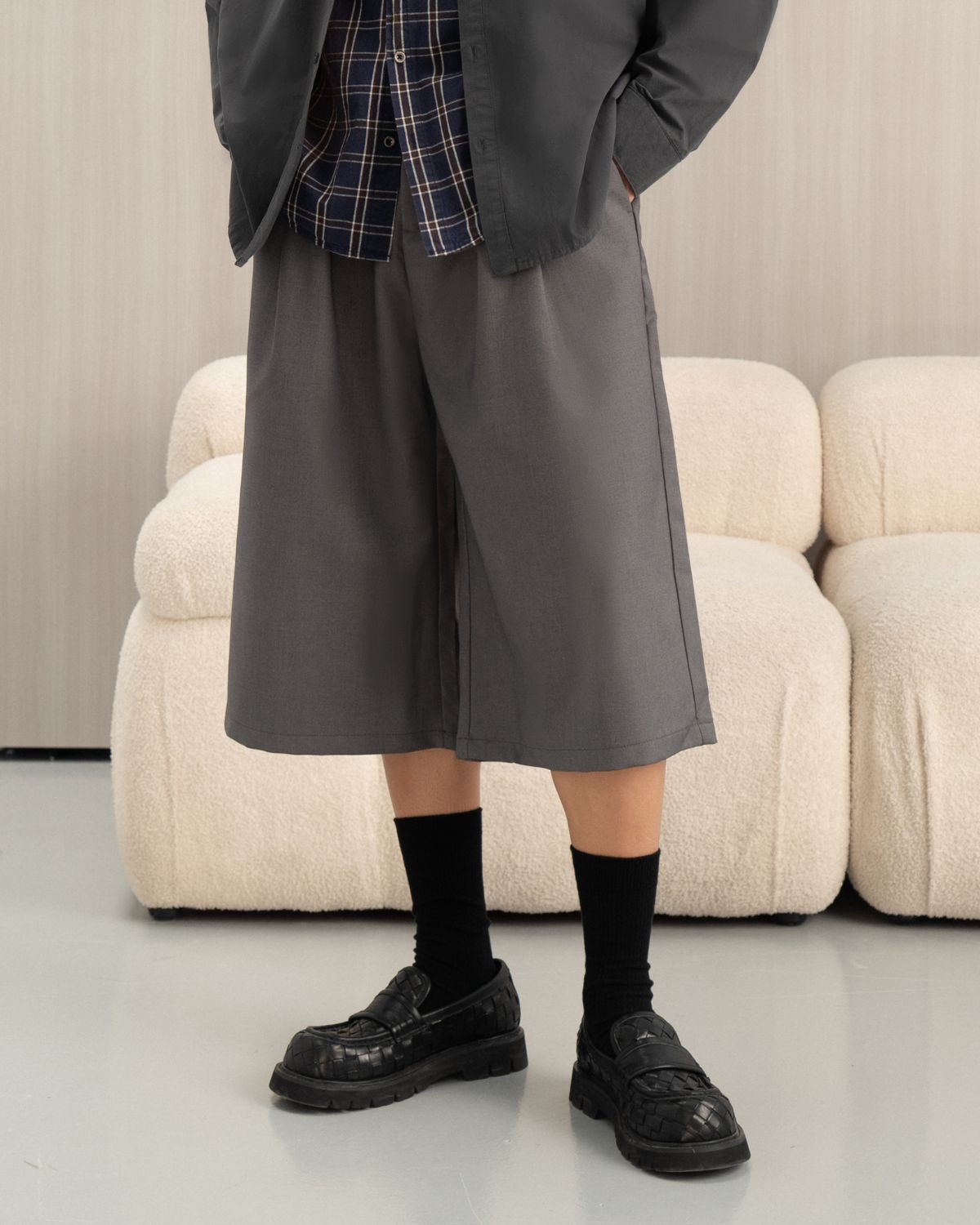 Selected Grey Bander Bermuda Shorts