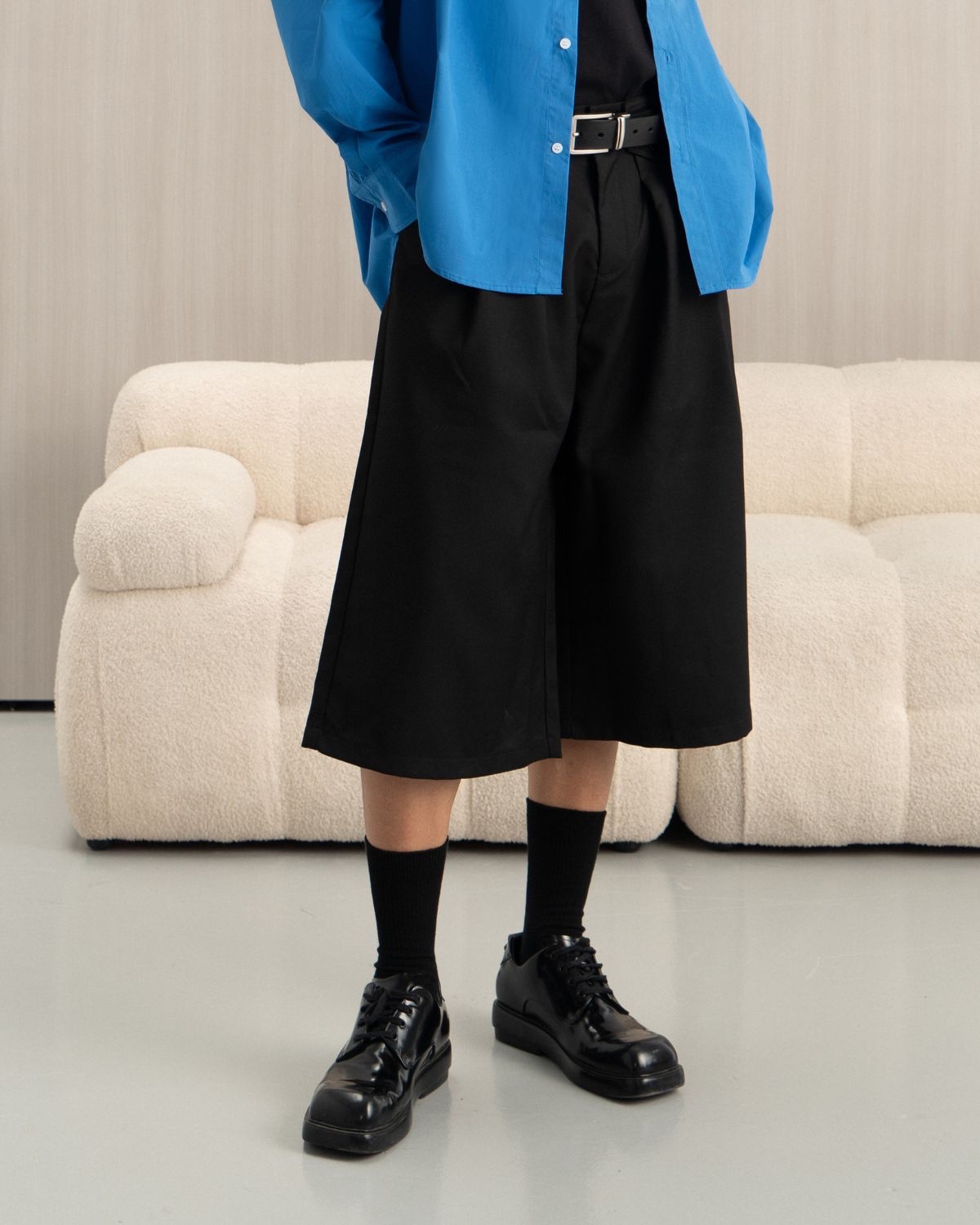 Selected Black Bander Bermuda Shorts