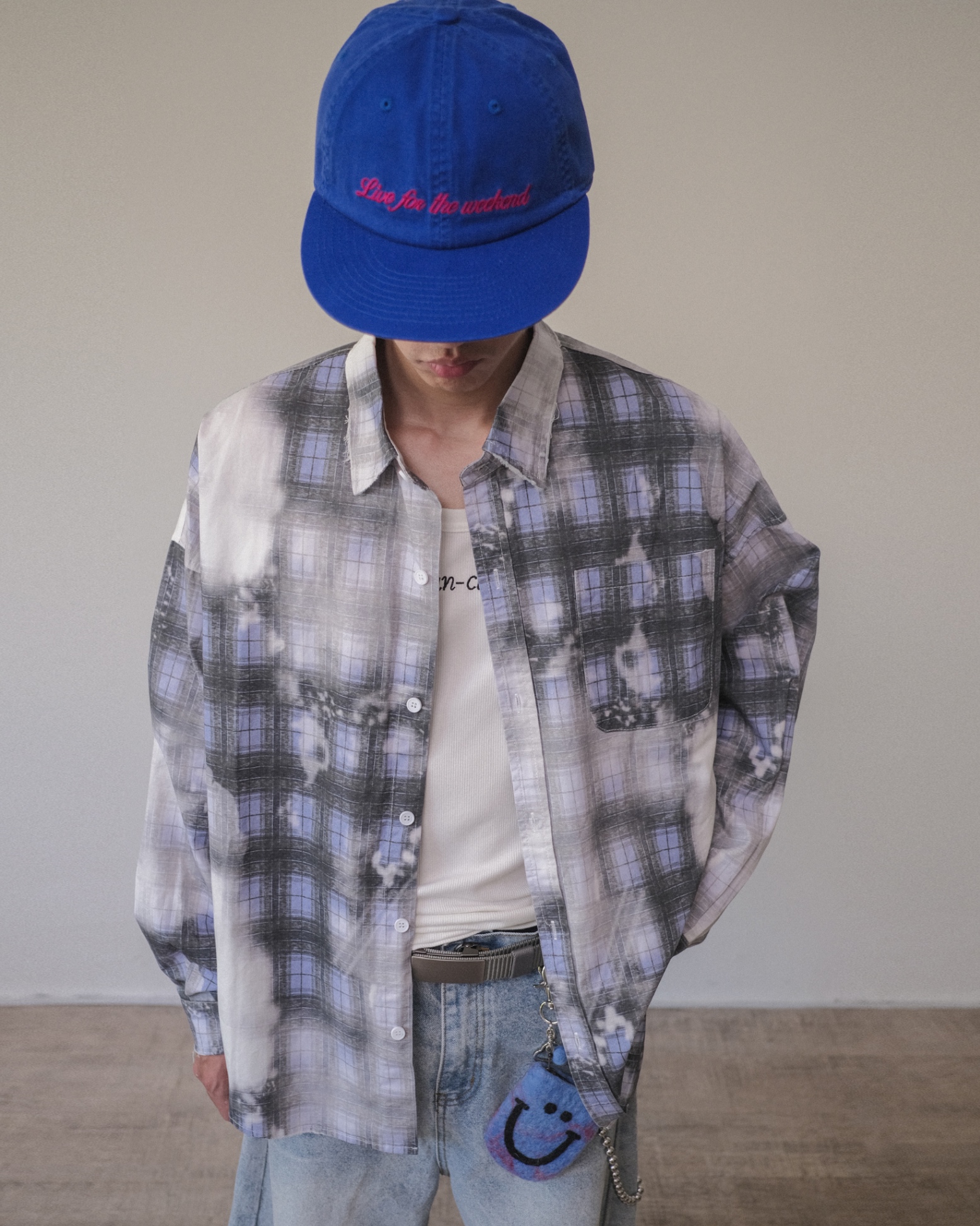 Selected Purple Spill Plaid Overshirt