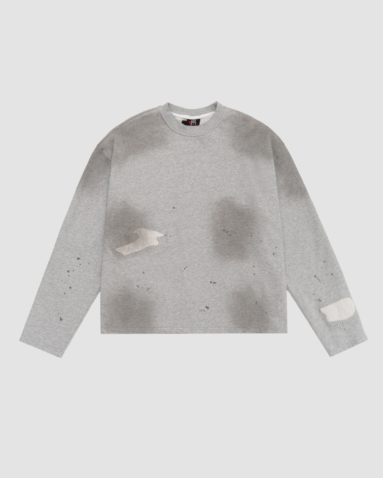 Selected Grey Boro Patch Sweatshirt