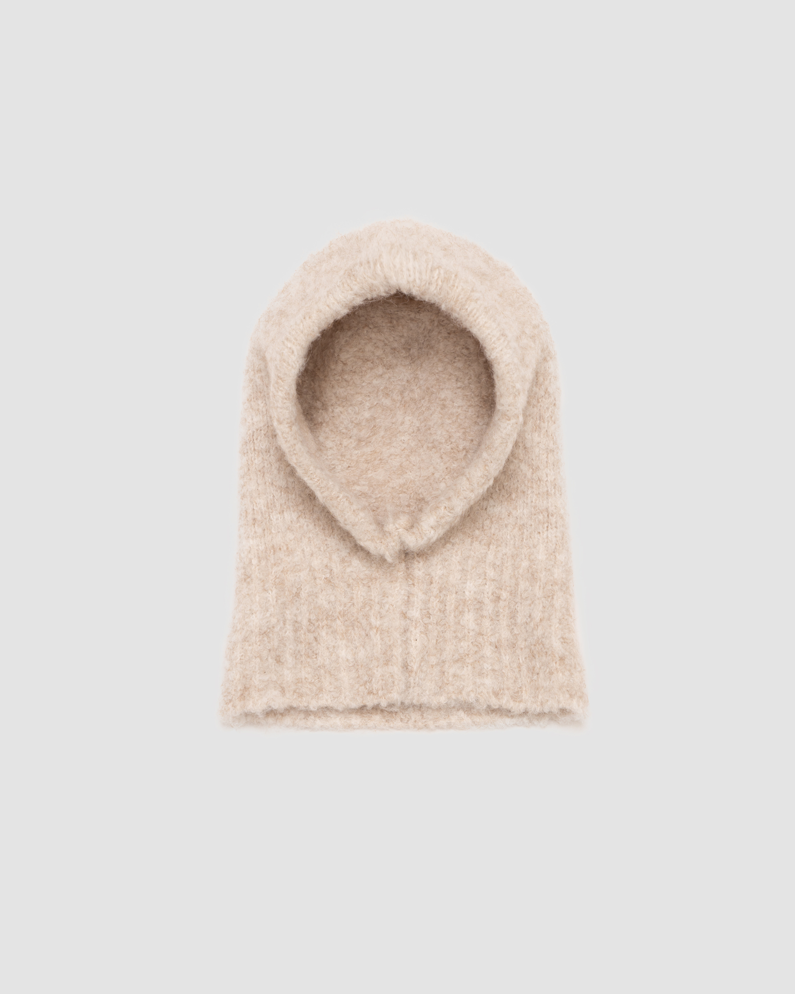 Selected Beige Cocoon Knit Hooded