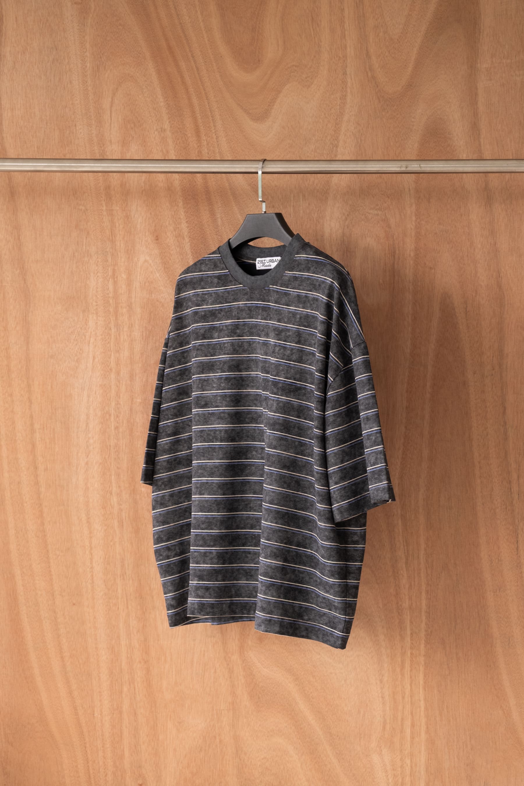 21ST URBAN Grey Faded Stripe T-shirt 