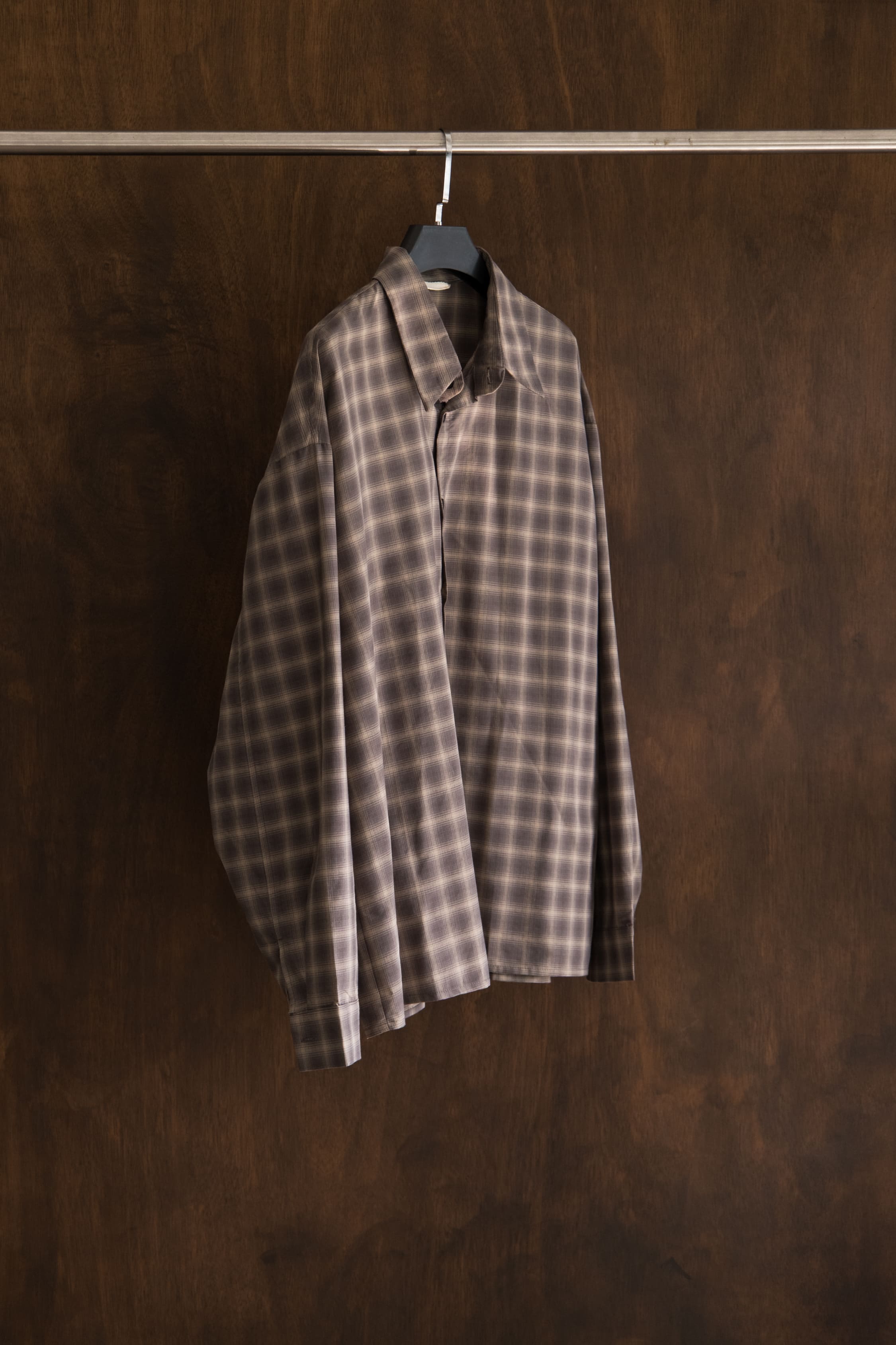 Selected Beige Bow Plaid Shirt
