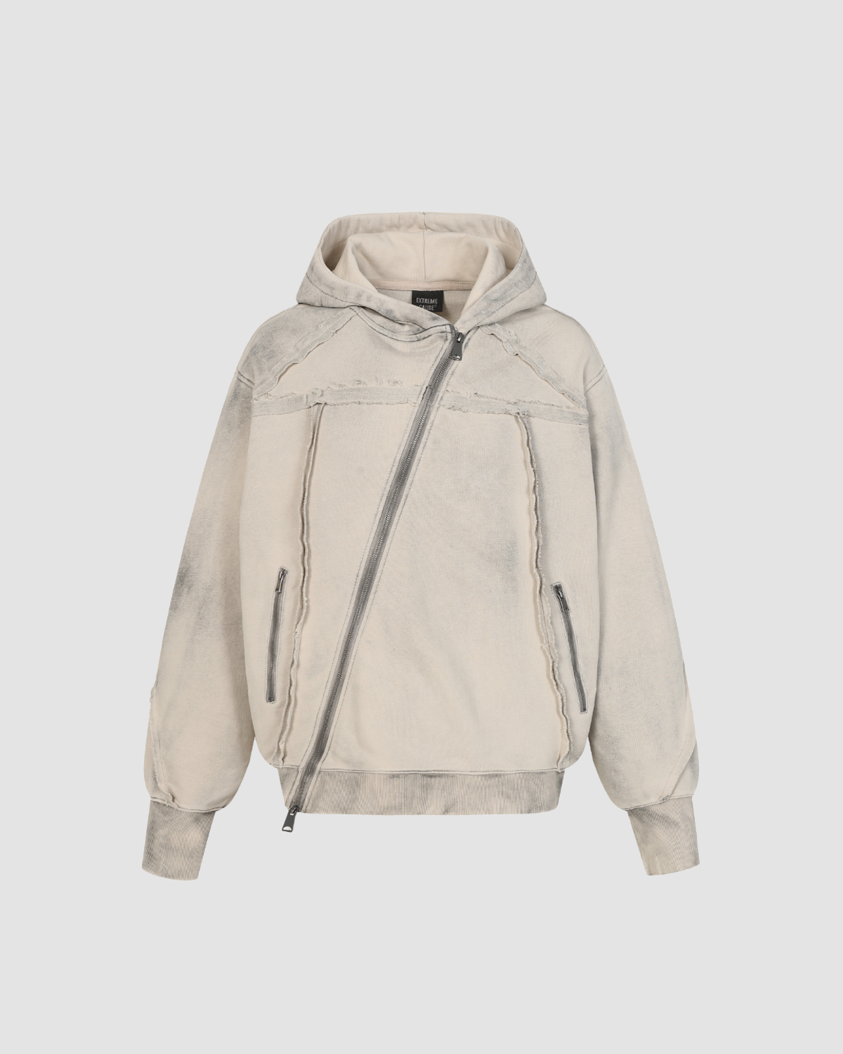 Selected Beige Cross Patch Hoodie