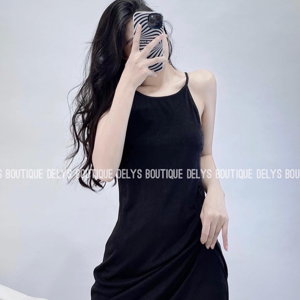 ẢNH THẬT CUỐI] Đầm 2 dây trơn đen - Váy hai dây ôm body quyến rũ chân váy  xoè | Shopee Việt Nam
