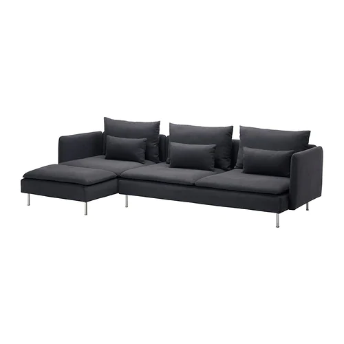 Sofa 4 seat SÖDERHAMN xám đen