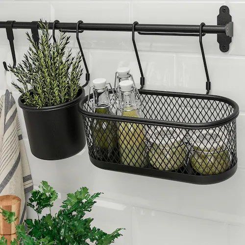 Giỏ HULTARP lưới đen 31x16 cm