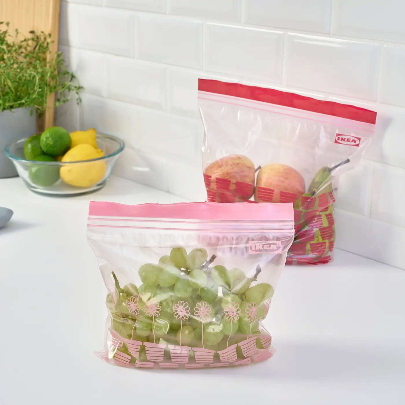 Set 50 túi zip ISTAD đỏ hồng 2.5/1.2 l